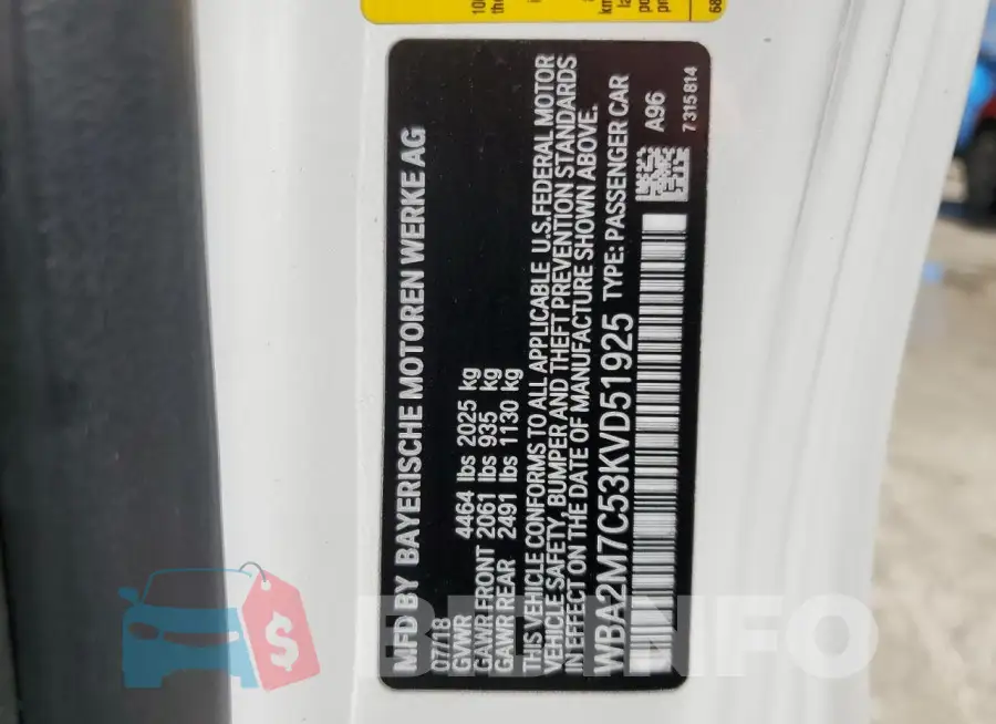 WBA2M7C53KVD51925 Photo# 13