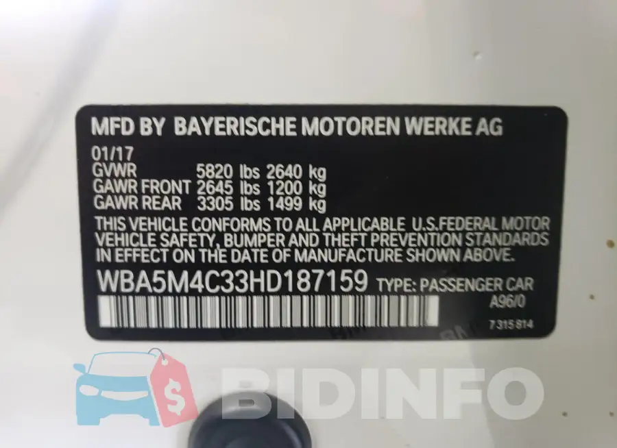 WBA5M4C33HD187159 Photo# 12