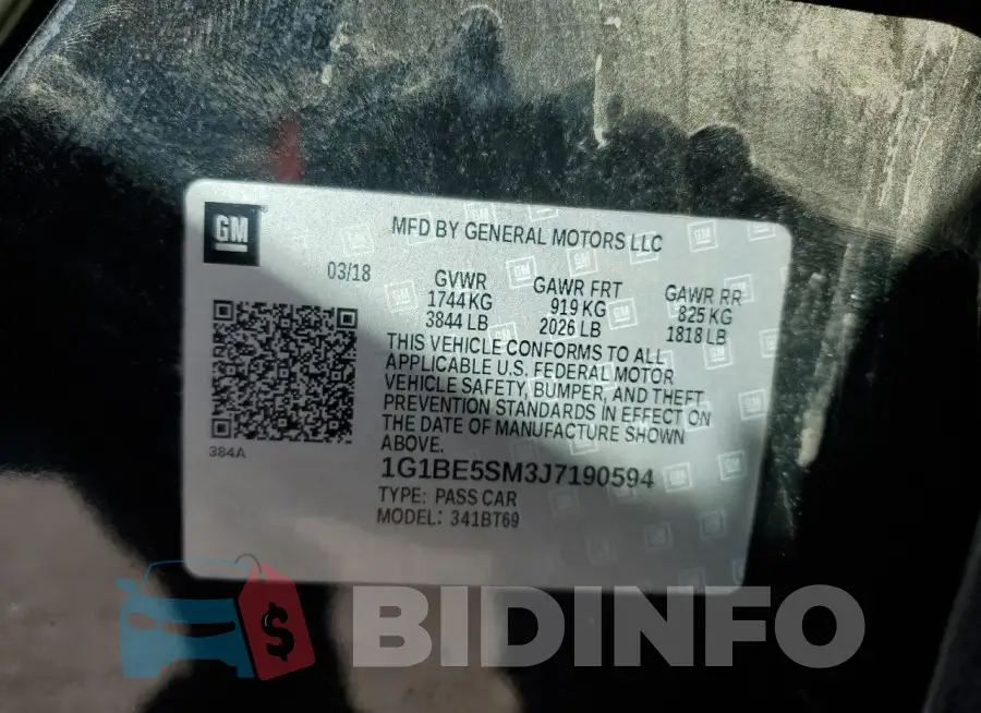 1G1BE5SM3J7190594 Photo# 12