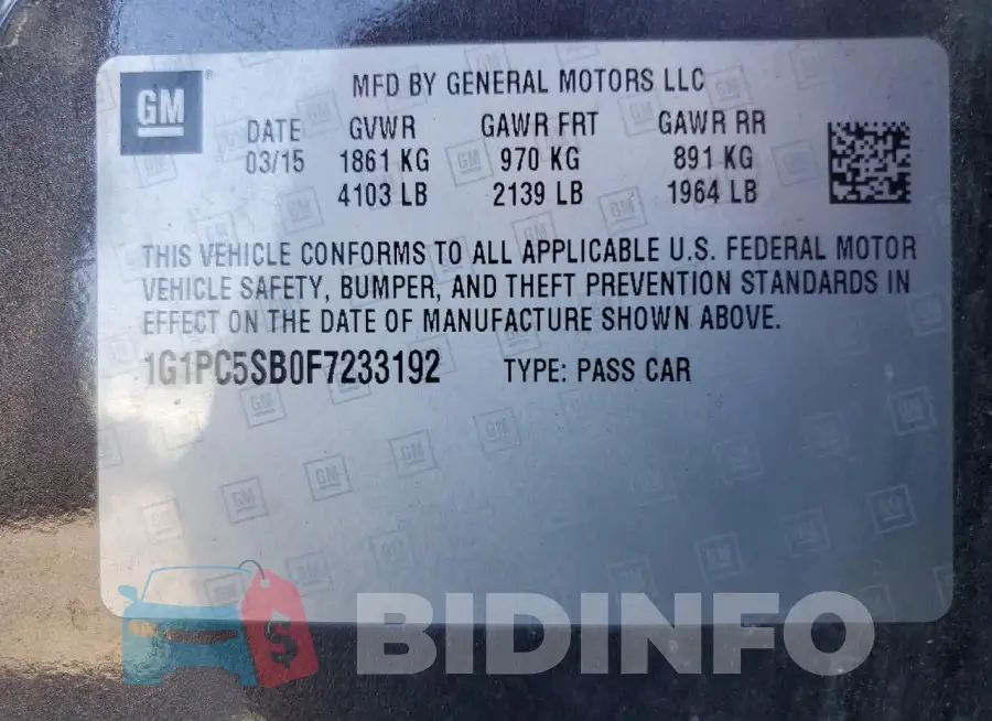 1G1PC5SB0F7233192 Photo# 12