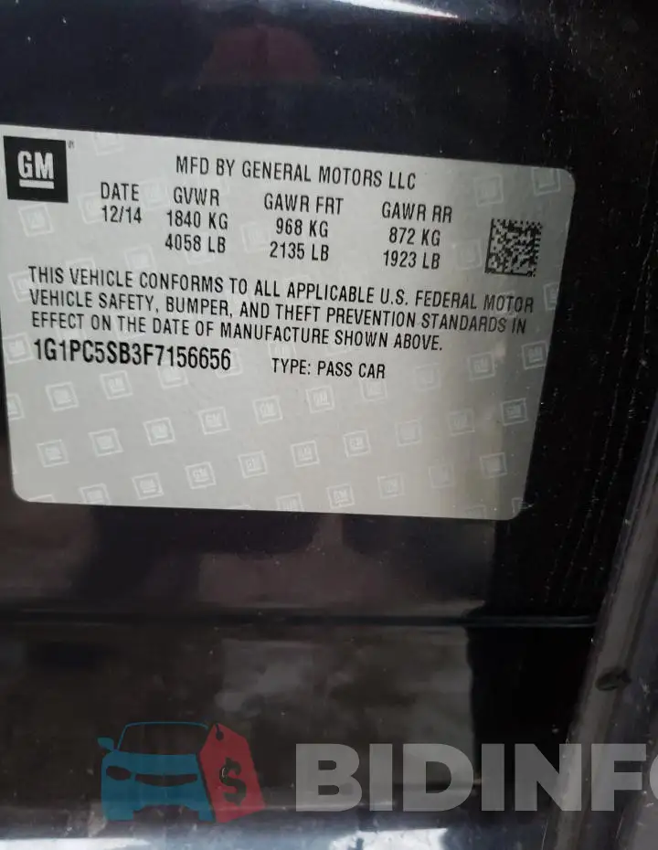 1G1PC5SB3F7156656 Photo# 12
