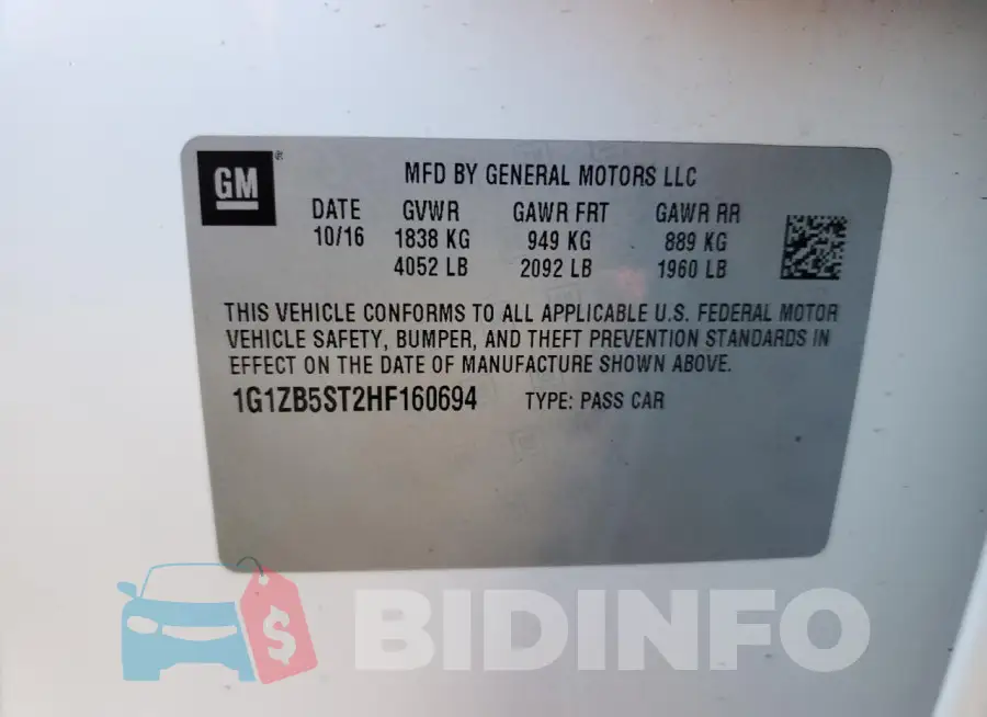 1G1ZB5ST2HF160694 Photo# 12