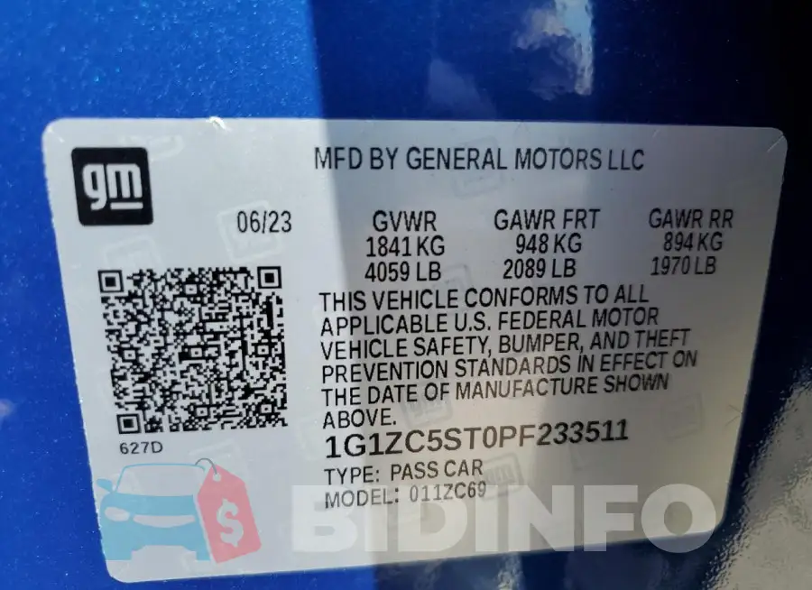 1G1ZC5ST0PF233511 Photo# 12