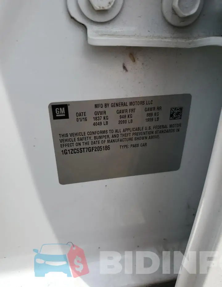 1G1ZC5ST7GF205186 Photo# 12