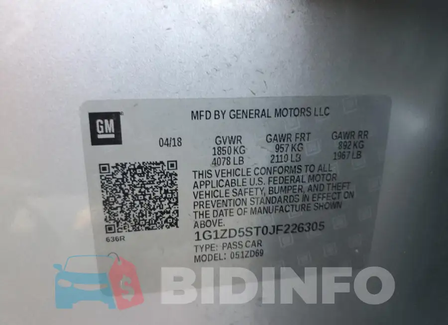 1G1ZD5ST0JF226305 Photo# 12