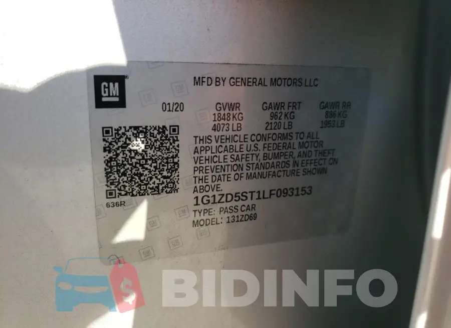 1G1ZD5ST1LF093153 Photo# 12