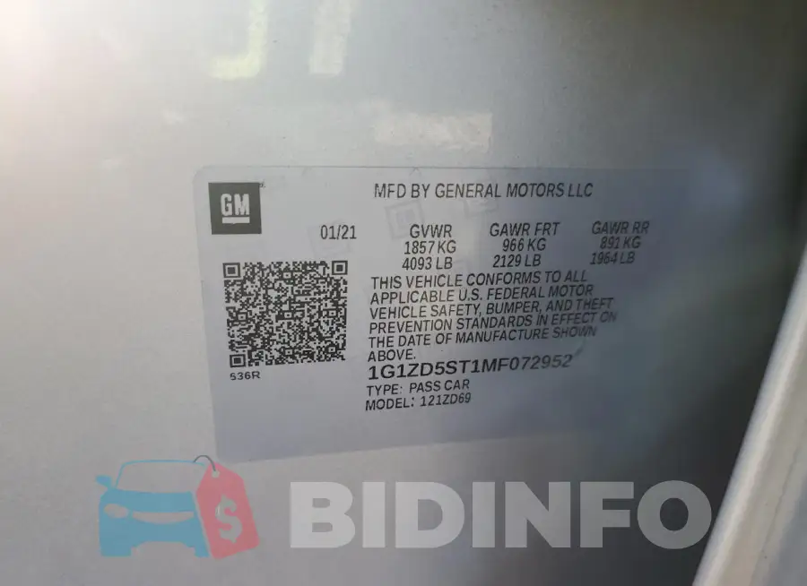 1G1ZD5ST1MF072952 Photo# 12