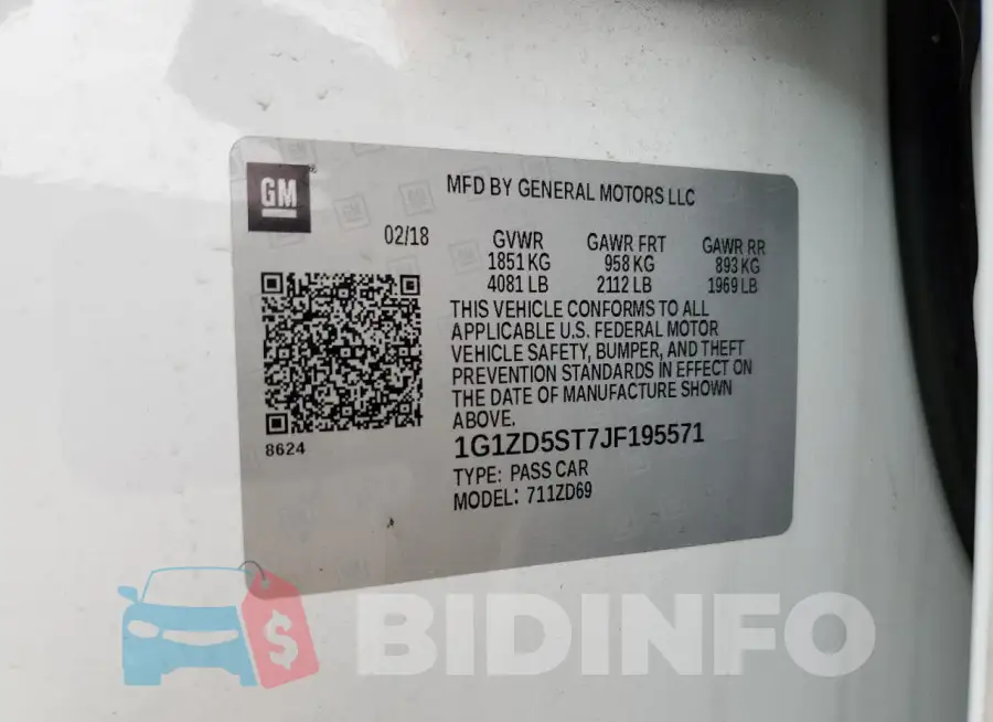 1G1ZD5ST7JF195571 Photo# 13