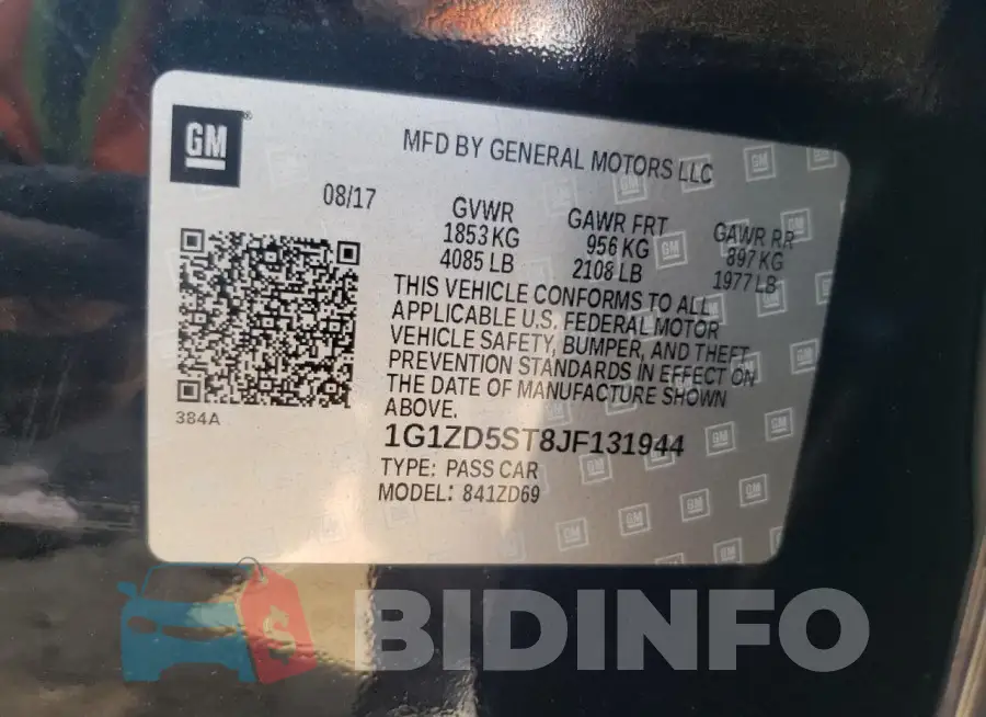 1G1ZD5ST8JF131944 Photo# 13