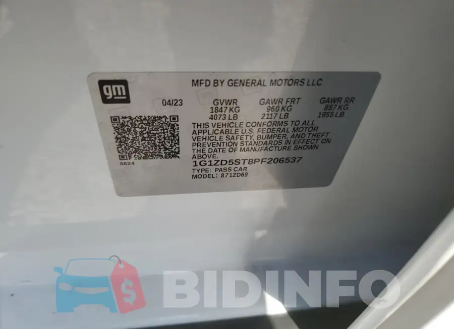 1G1ZD5ST8PF206537 Photo# 12