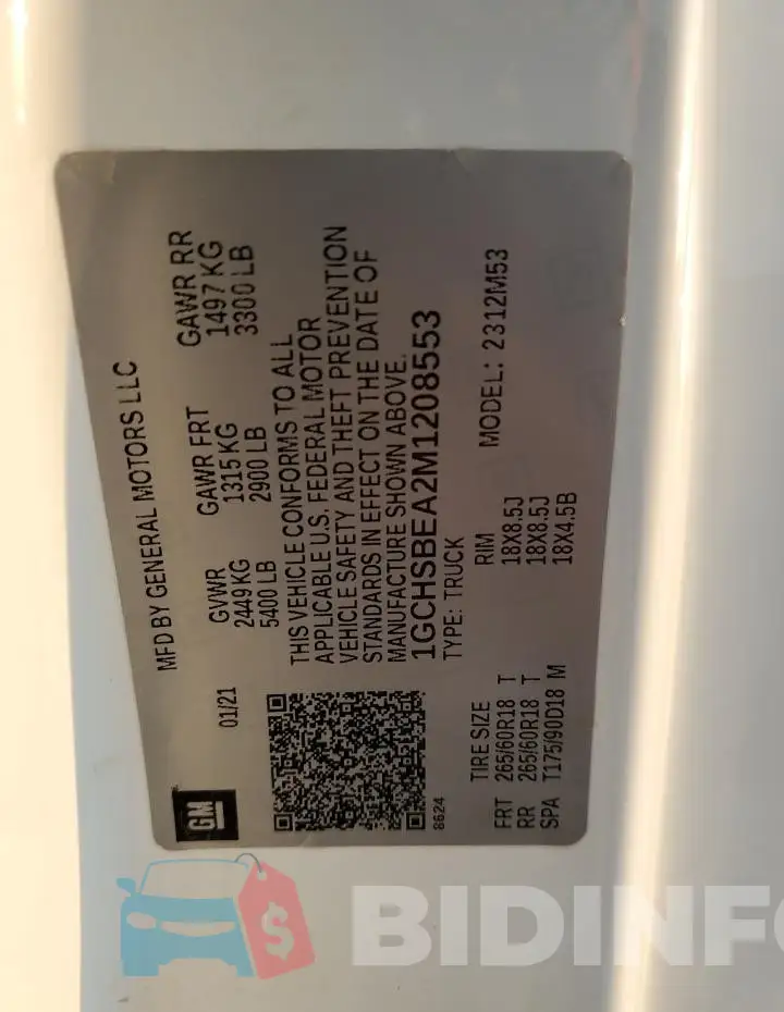 1GCHSBEA2M1208553 Photo# 12