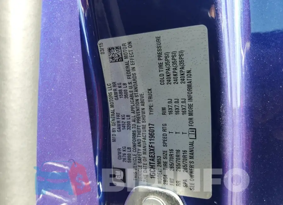 1GCHTAE3XF1196017 Photo# 12