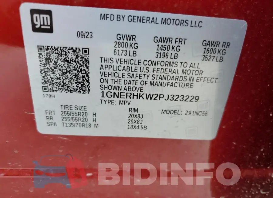 1GNERHKW2PJ323229 Photo# 13