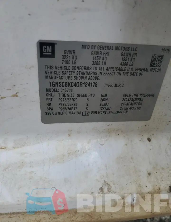 1GNSCBKC4GR184178 Photo# 13