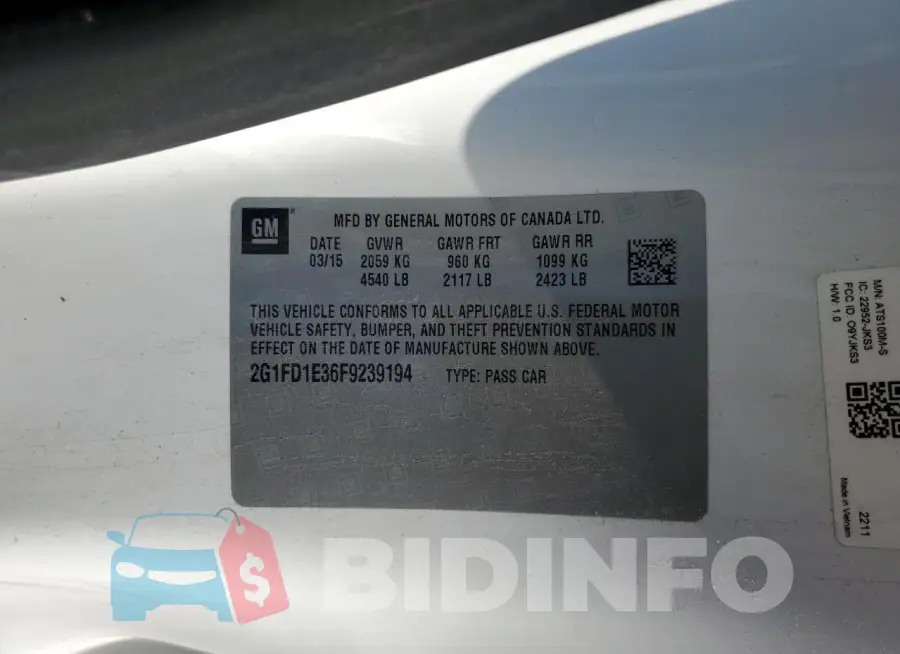 2G1FD1E36F9239194 Photo# 13