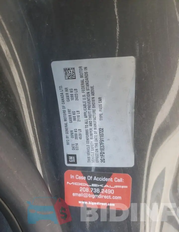 2G1FD1E37F9110722 Photo# 12