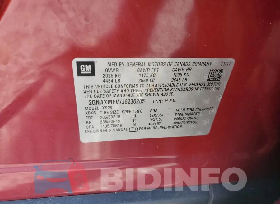 2GNAXMEV7J6236205 Photo# 13