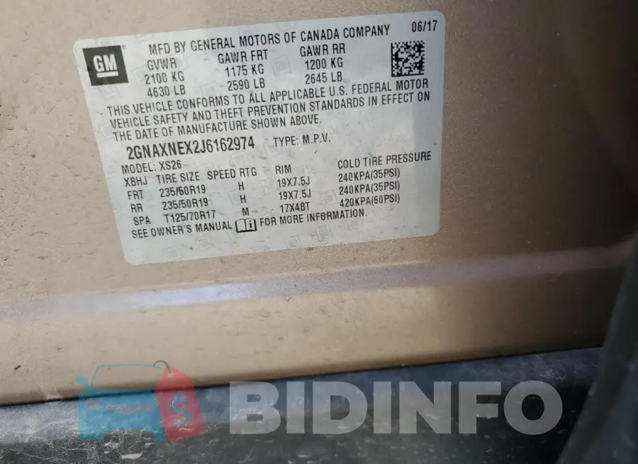 2GNAXNEX2J6162974 Photo# 12