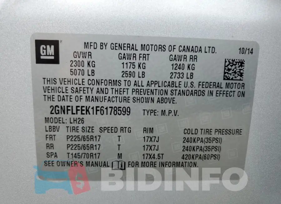 2GNFLFEK1F6178599 Photo# 13
