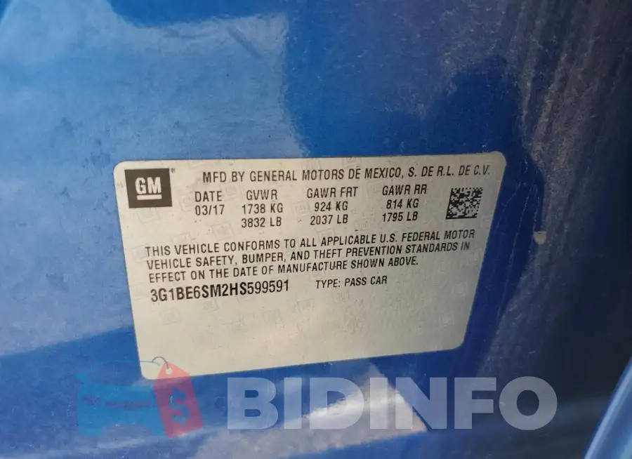 3G1BE6SM2HS599591 Photo# 12