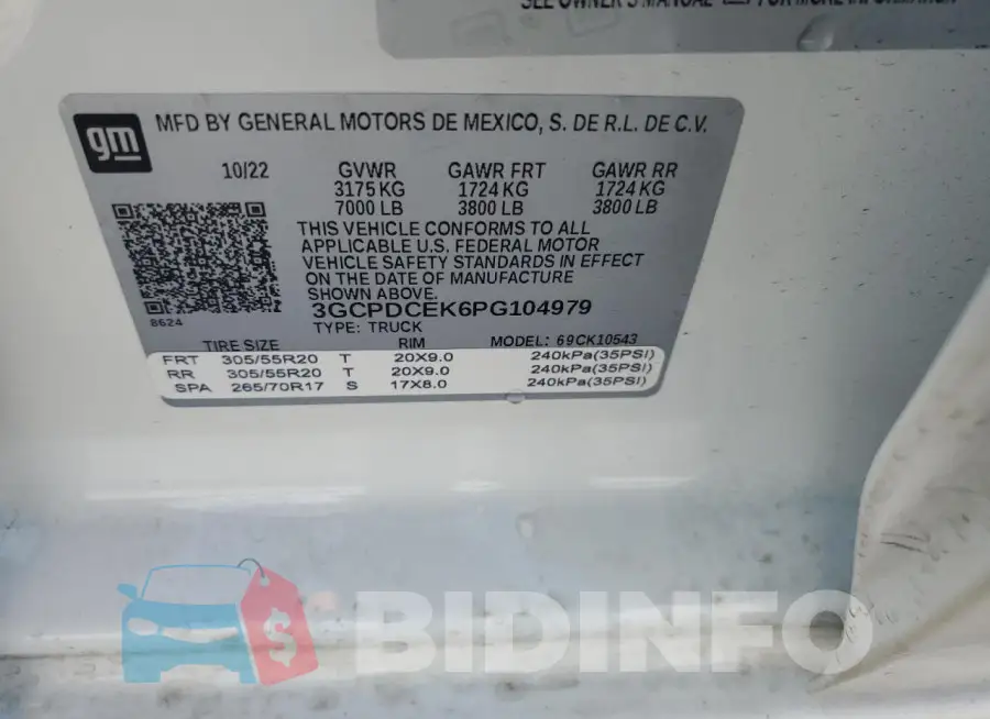3GCPDCEK6PG104979 Photo# 13