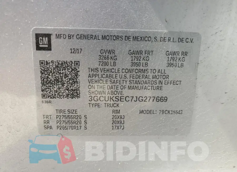 3GCUKSEC7JG277669 Photo# 12