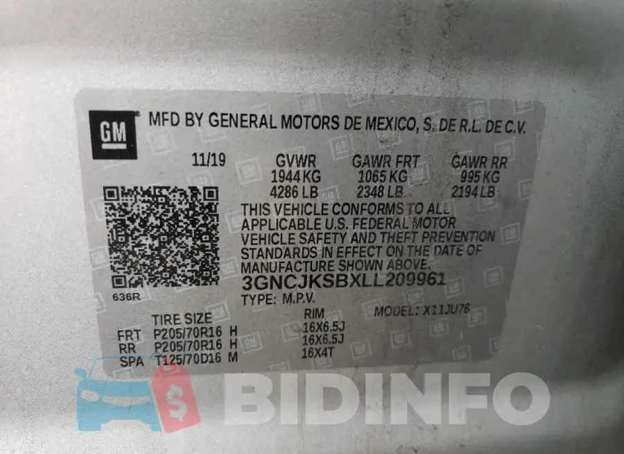 3GNCJKSBXLL209961 Photo# 14