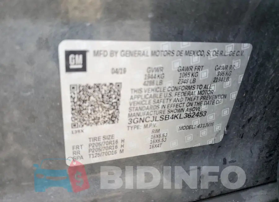 3GNCJLSB4KL362453 Photo# 13