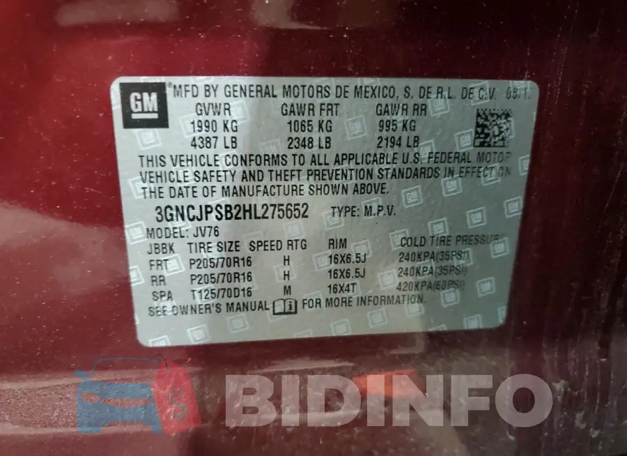 3GNCJPSB2HL275652 Photo# 13