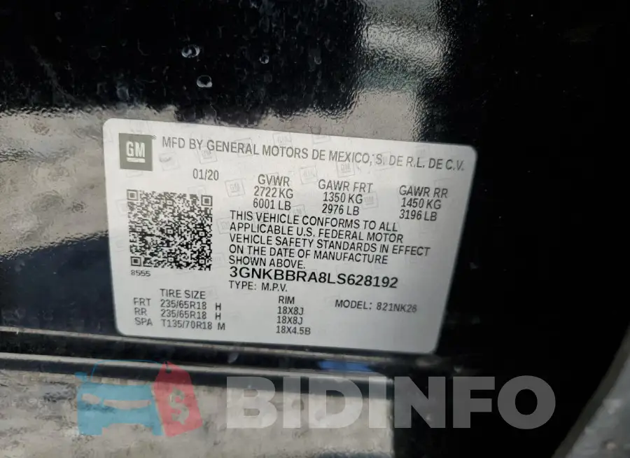 3GNKBBRA8LS628192 Photo# 13