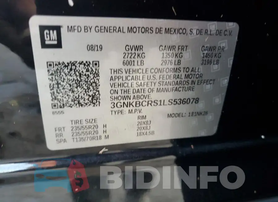 3GNKBCRS1LS536078 Photo# 14