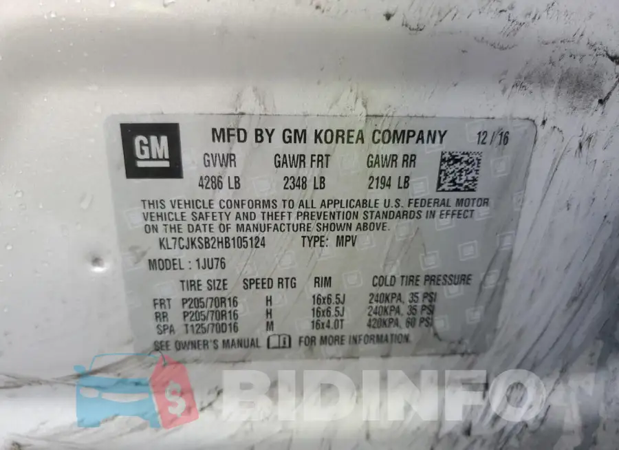 KL7CJKSB2HB105124 Photo# 13