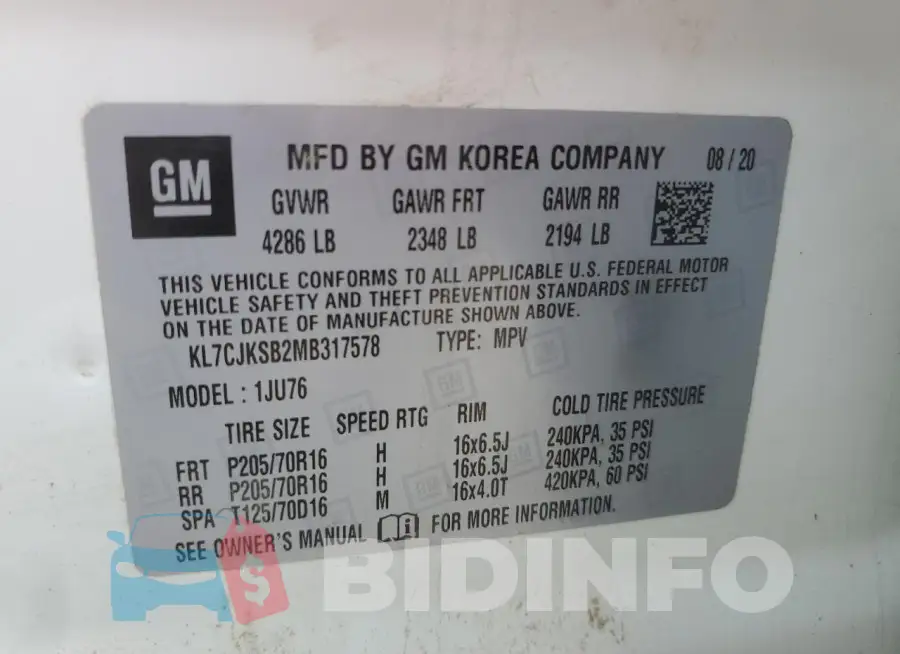 KL7CJKSB2MB317578 Photo# 14