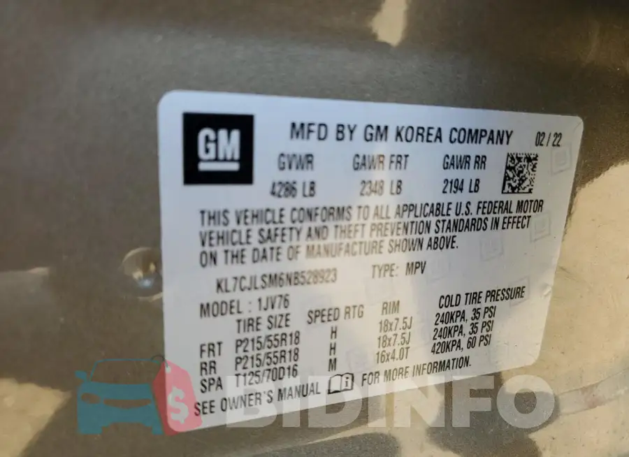KL7CJLSM6NB528923 Photo# 13
