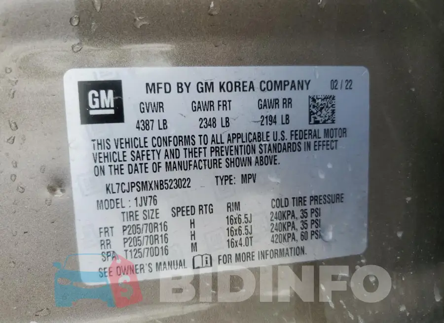KL7CJPSMXNB523022 Photo# 14
