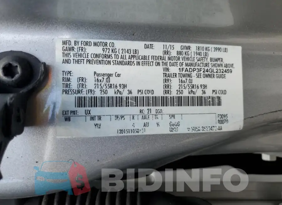 1FADP3F24GL232459 Photo# 12