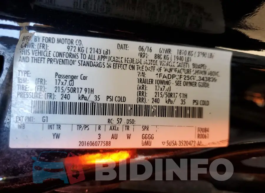 1FADP3F26GL343899 Photo# 12