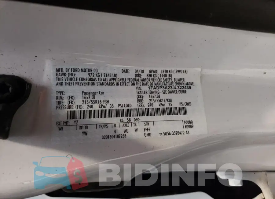 1FADP3K23JL322439 Photo# 13