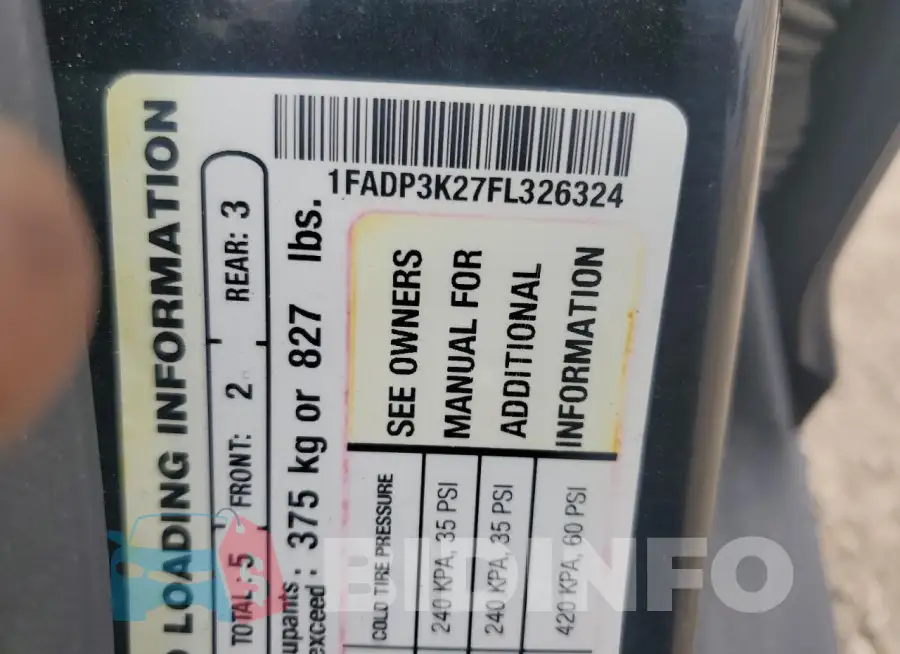 1FADP3K27FL326324 Photo# 13