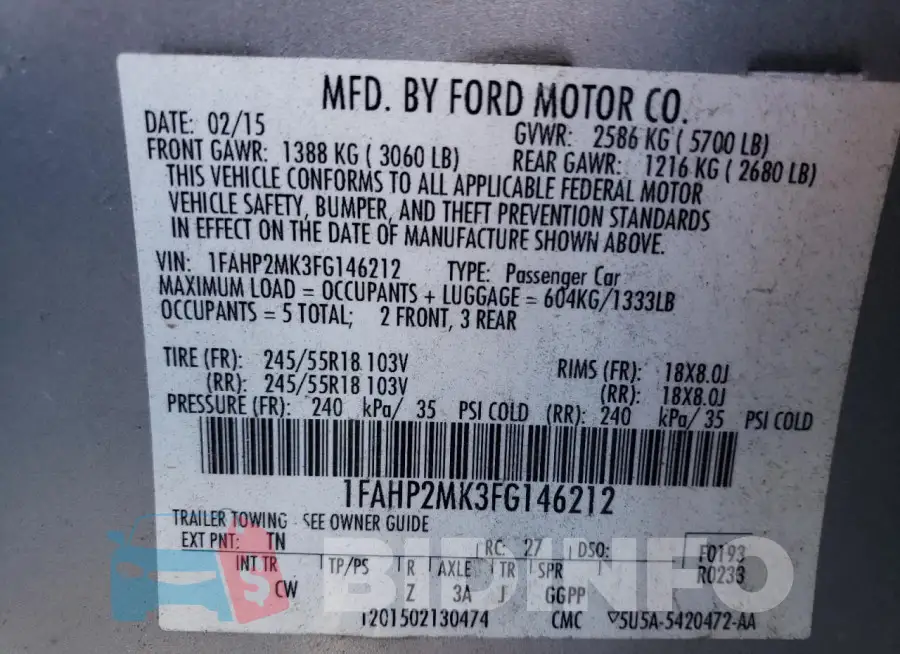 1FAHP2MK3FG146212 Photo# 12