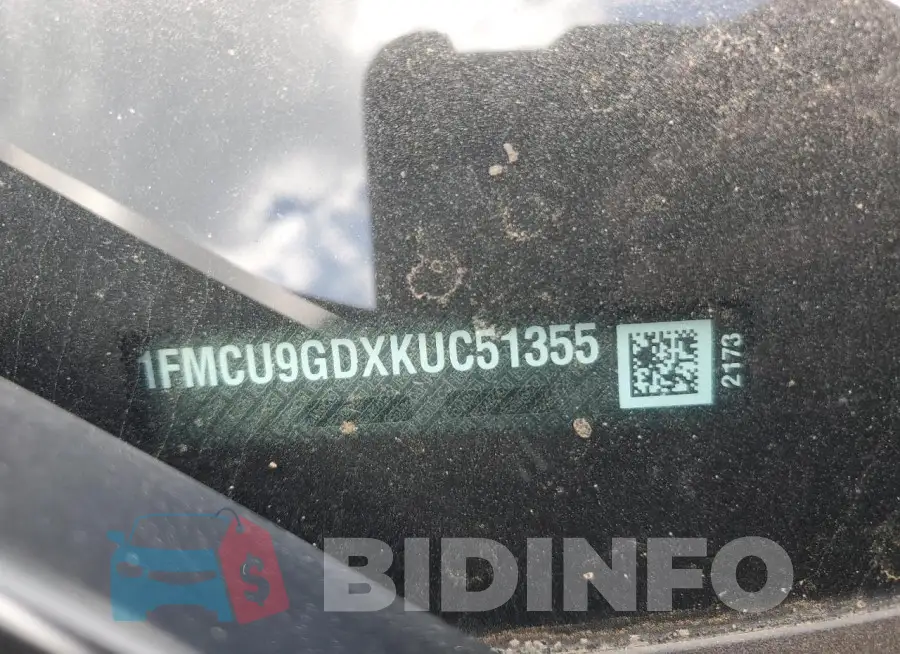 1FMCU9GDXKUC51355 Photo# 14