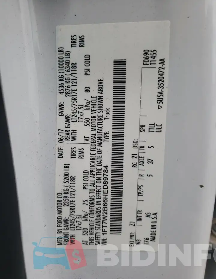 1FT7W2B66HED89784 Photo# 12