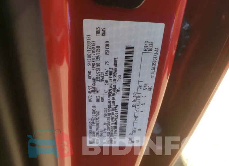 1FT8W3BM6PED61779 Photo# 12