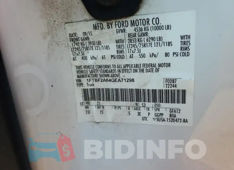 1FTBF2A64GEA71298 Photo# 12