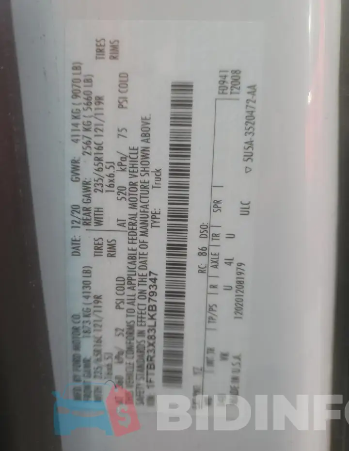 1FTBR3X83LKB79347 Photo# 13