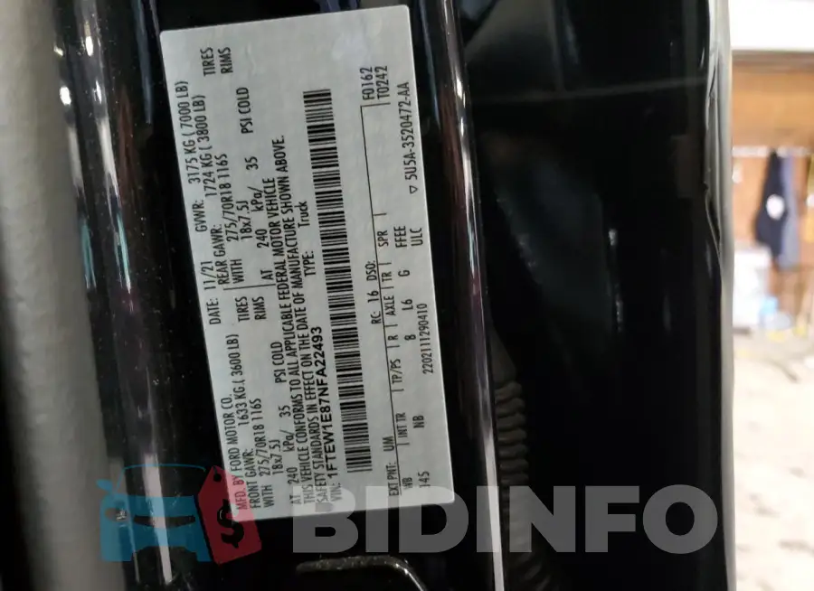 1FTEW1E87NFA22493 Photo# 12