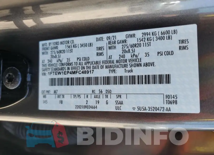 1FTEW1EP4MFC48917 Photo# 13