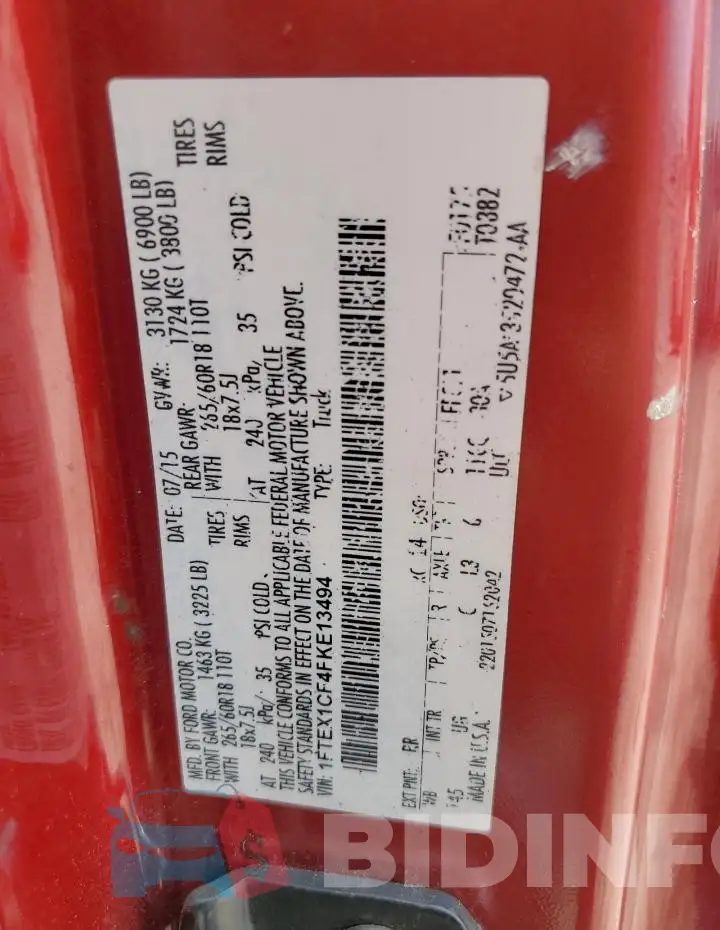1FTEX1CF4FKE13494 Photo# 13
