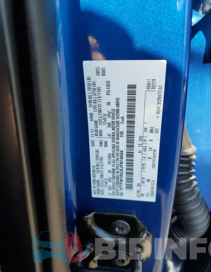 1FTFW1RGXJFB18604 Photo# 12