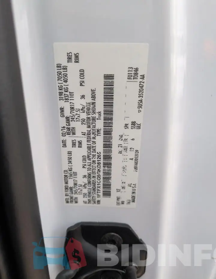 1FTFX1CG5GKD81265 Photo# 12